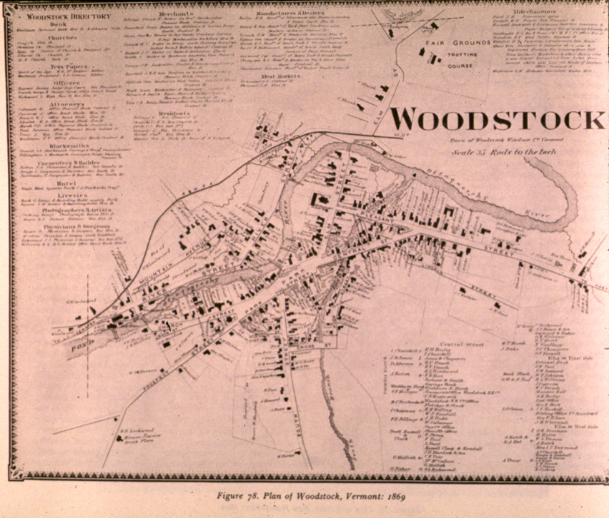 Woodstock, VT map, 1869.