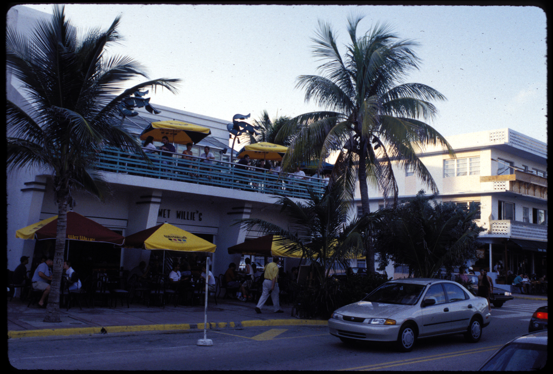 Miami, South Beach seafront restaurants, Nov. 1997.