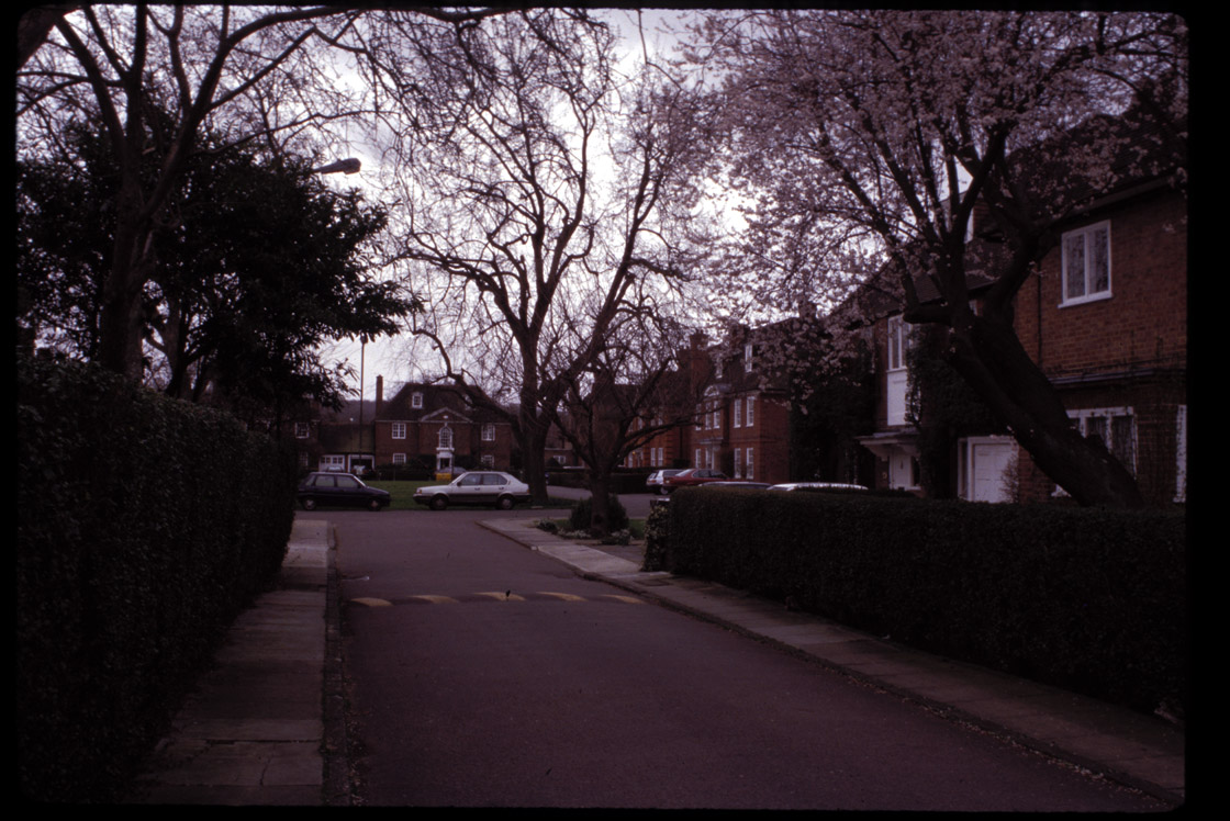 Hampstead Garden Suburb, London-cul-de-sac, March 1999.