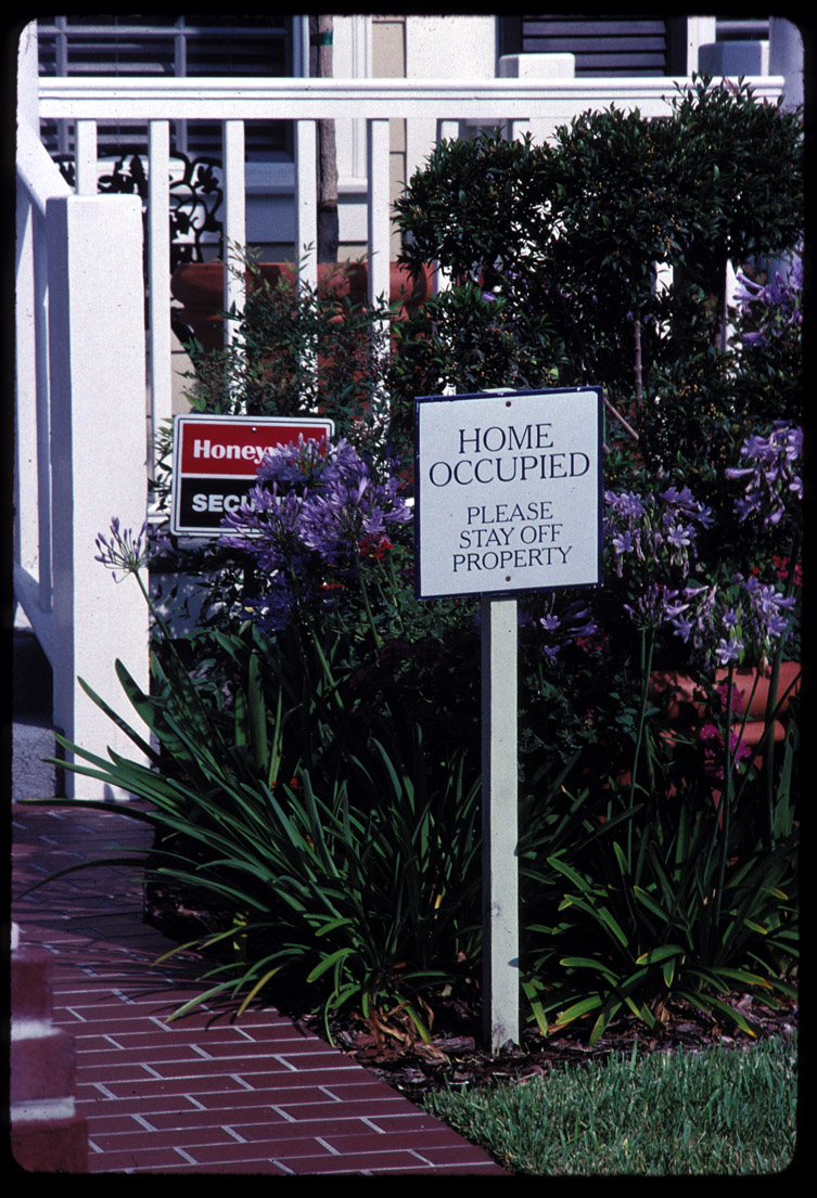 Celebration, Florida, 'home occupied' sign, 6/99 (former model house).