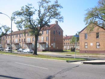 View looking south of the Lafitte housing project.