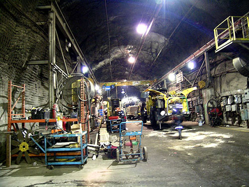 Inside of an underground mine.