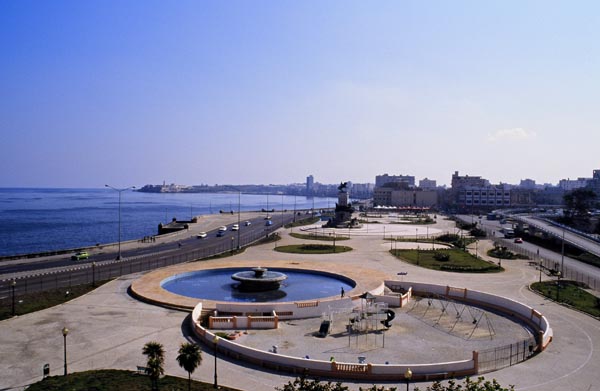 The park in front of the site.