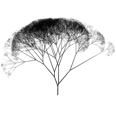 Thick tree image created using ContextFree program.