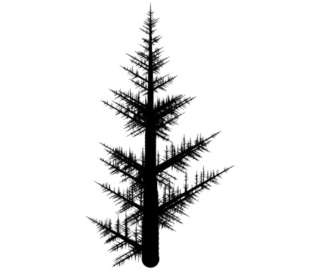 Pine tree image created using ContextFree program.