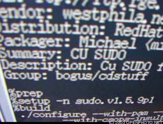 A close-up photo of text on a computer screen.