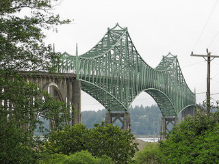 A photo of the Coos Bay Bridge, the longest bridge along the Oregon Coastal Highway.