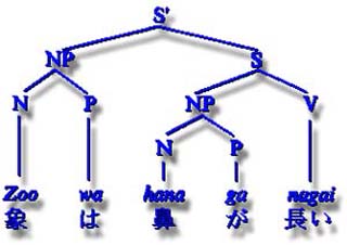 A parse tree made up of nodes and branches.