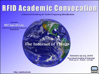 Poster advertising the RFID Academic Convocation 2006 at MIT.