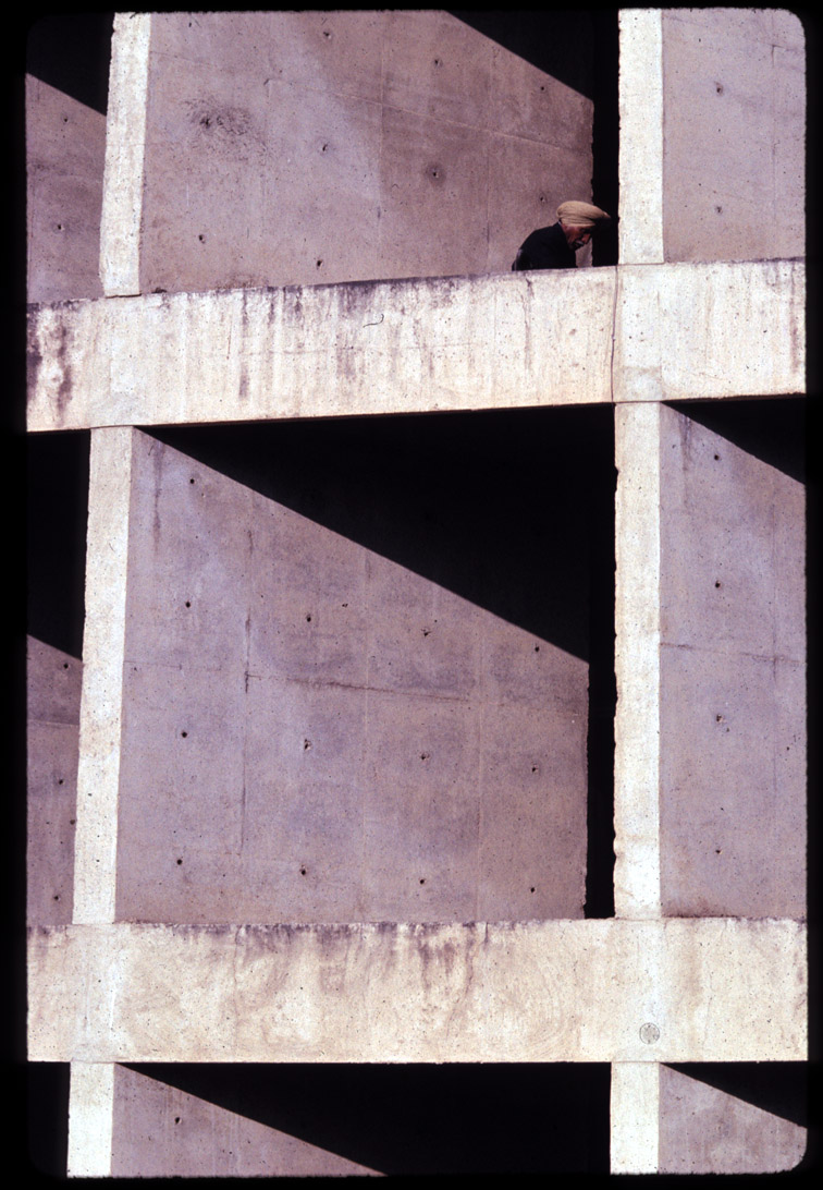 Chandigarh, abstract concrete grid, 1990.