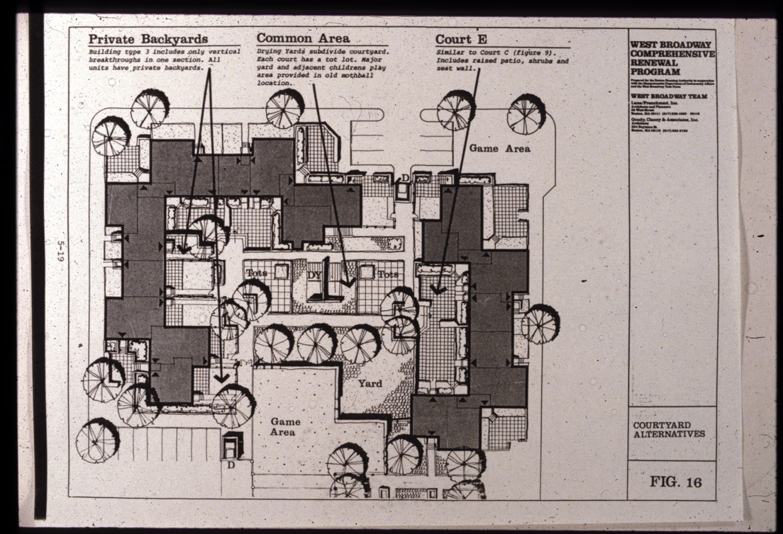 West Broadway, courtyard renewal design plans.