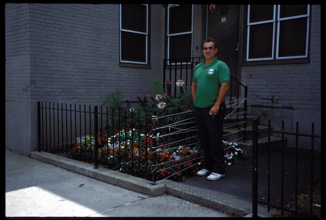 W. Broadway, proud flower gardener, 8/92.