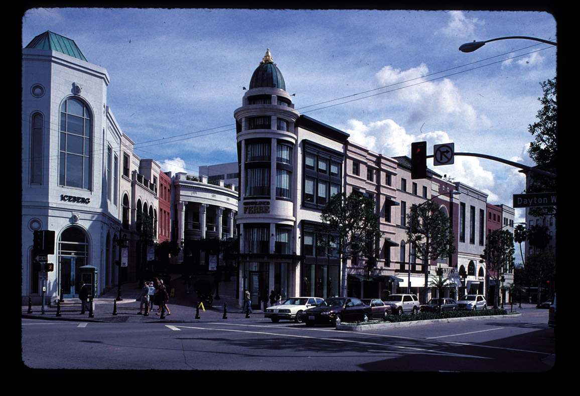 Beverly Hills, CA, Streetscape along 2 Rodeo Dr. 11/98.