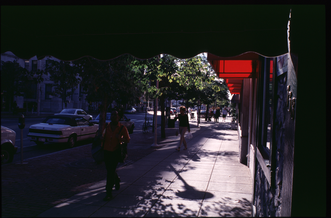 Central Square, Cambridge 9/01 - shade trees on Mass Ave N of Square.