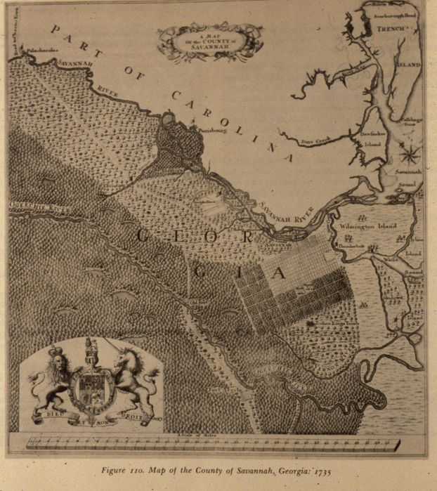 County around Savannah, 1735.