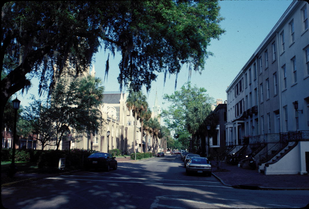 Rowhouses on Square, Savannah, April 1993.