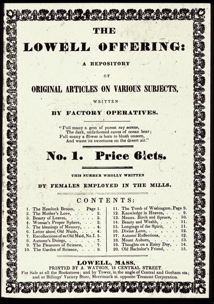Lowell Offering, title page.