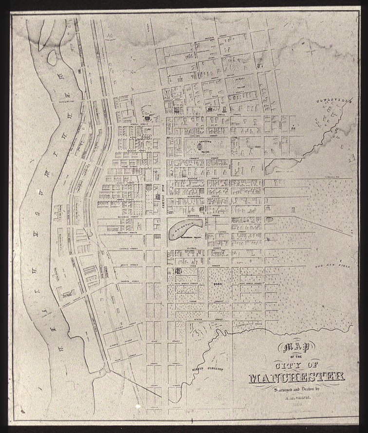 Manchester, NH town plan, c. 1850.