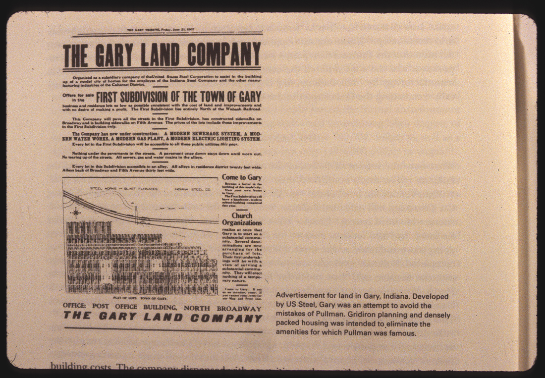 Gary, Indiana, advertisement for Gary Land Company.