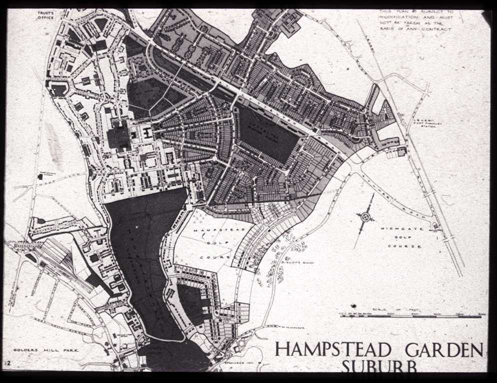 Hampstead Garden Suburb, London-Plan, Parker and Unwin, 1906.