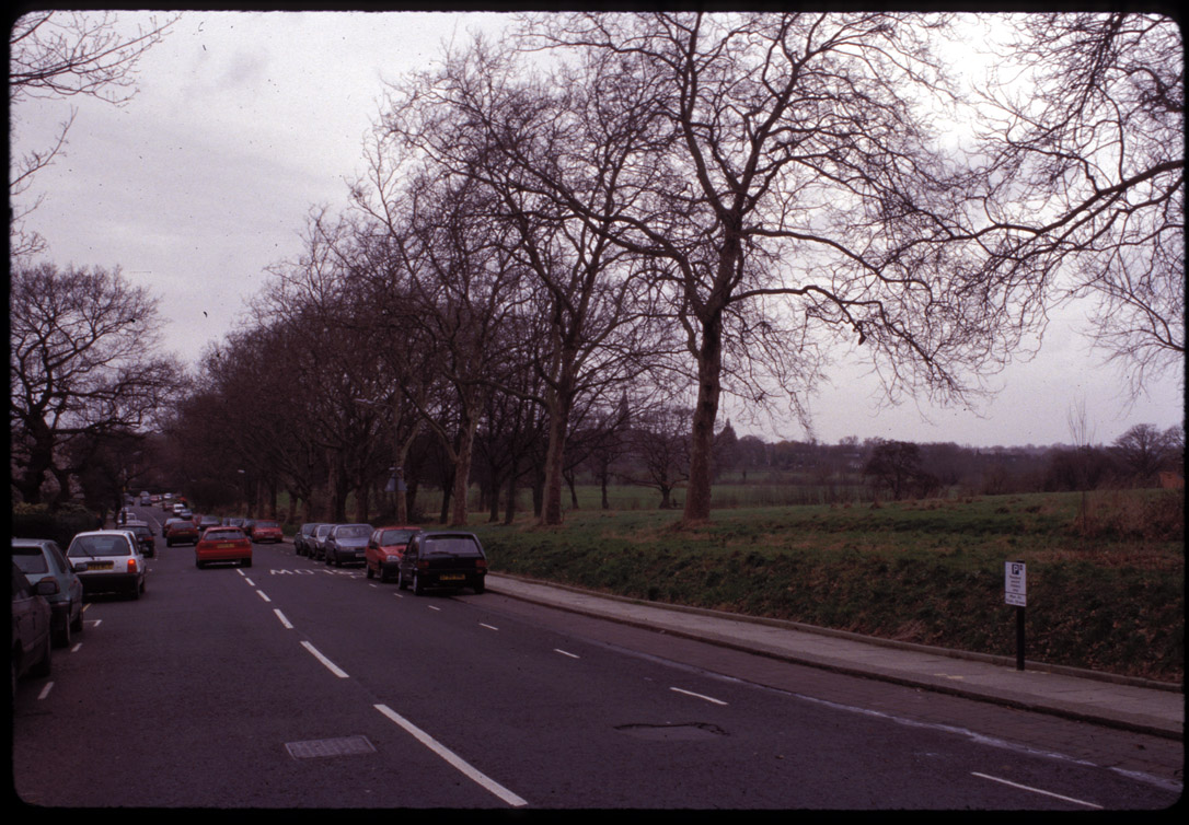 Hampstead Garden Suburb, London-green edge, March 1999.