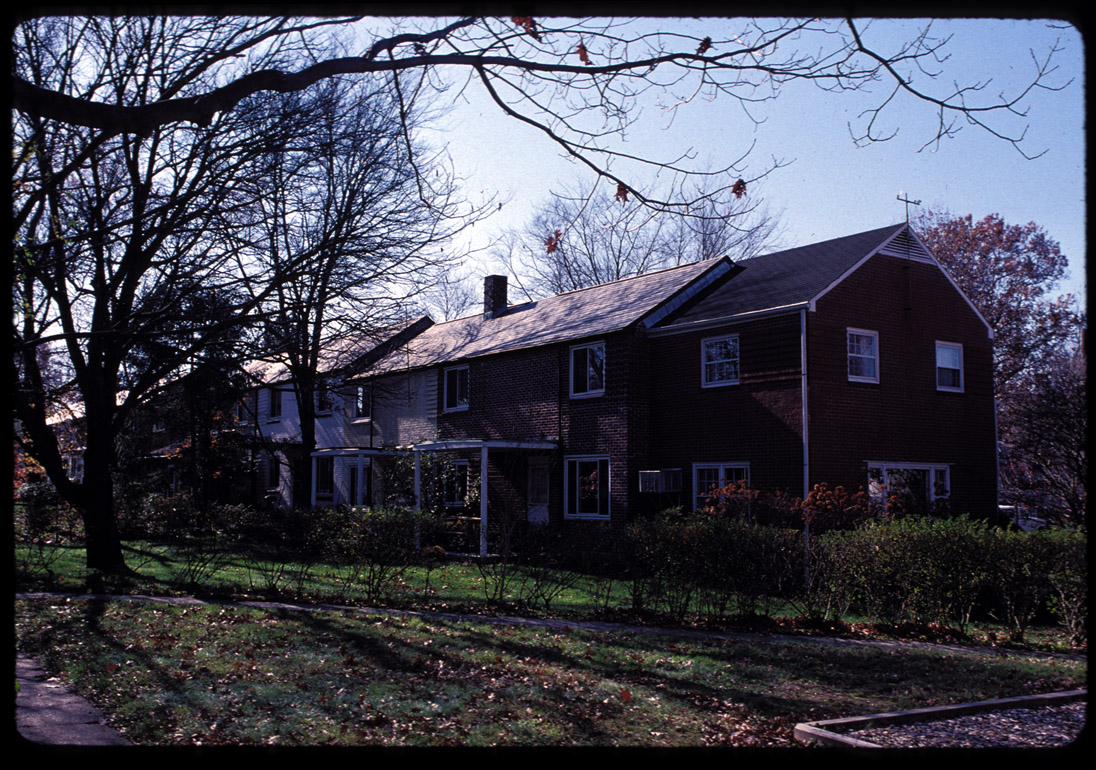 Greenbelt, attached houses with pitched roofs, 11/99.