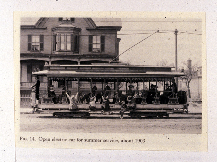 Electric streetcar, c. 1903.