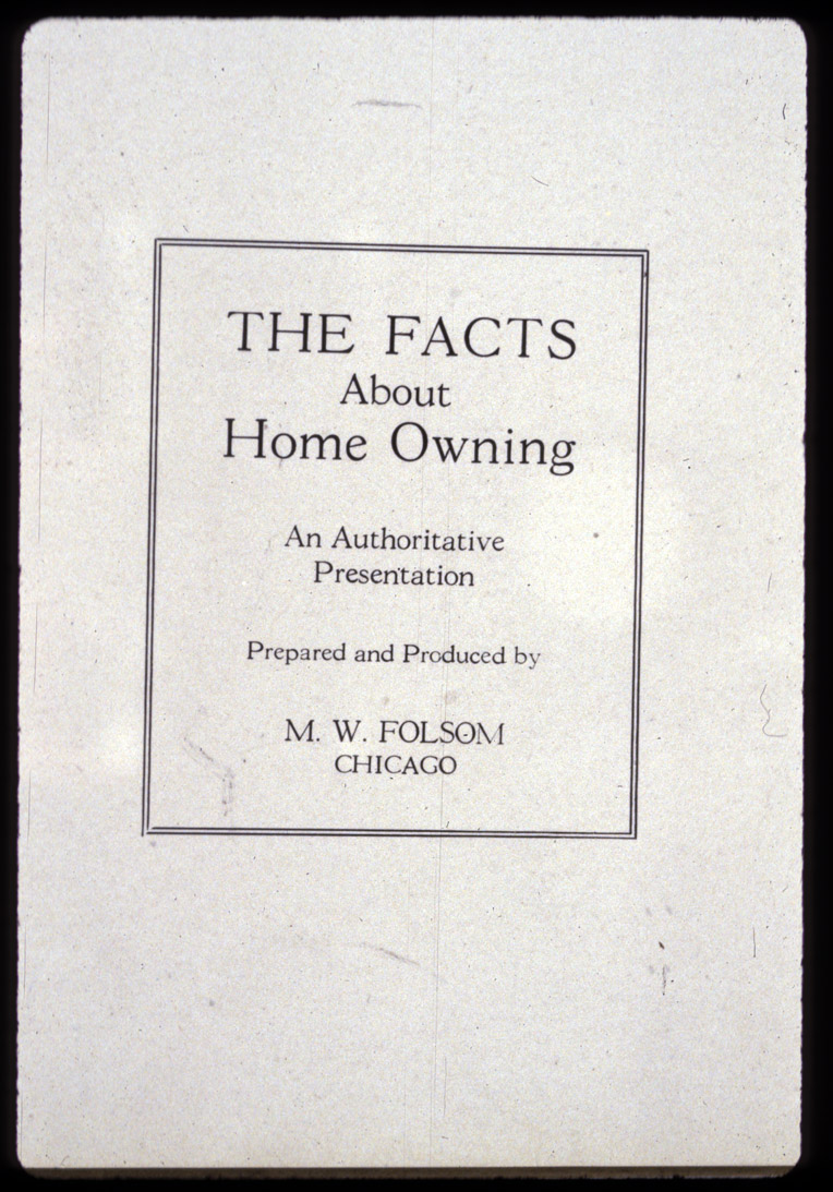 Folsom, 'The Facts about Home Owning', from A Home of Your Own (1922).