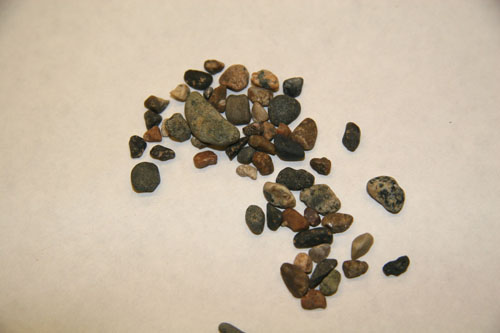 Angular weathering immature pebbles.