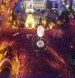 One out of seven people in Korea took to the streets to celebrate a victory against Spain.