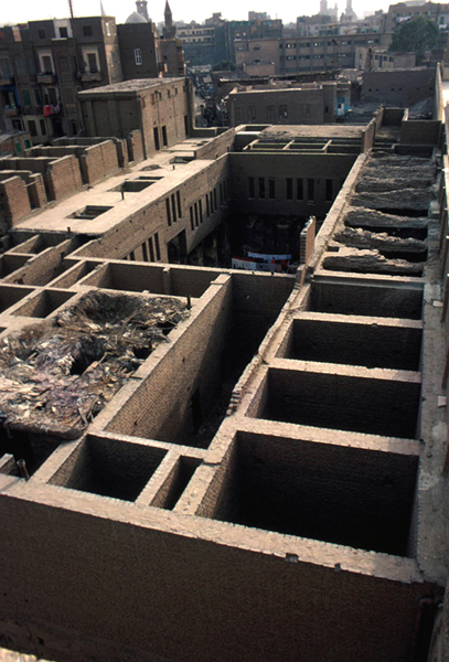 Aerial view showing the space arrangement of the Wikala.