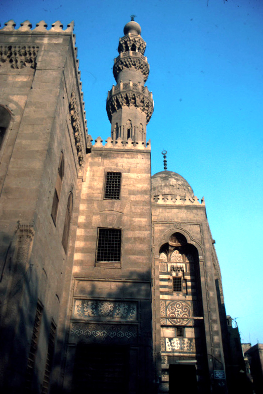 Northern facade of the Mosque on al-Darb al-Ahmar.