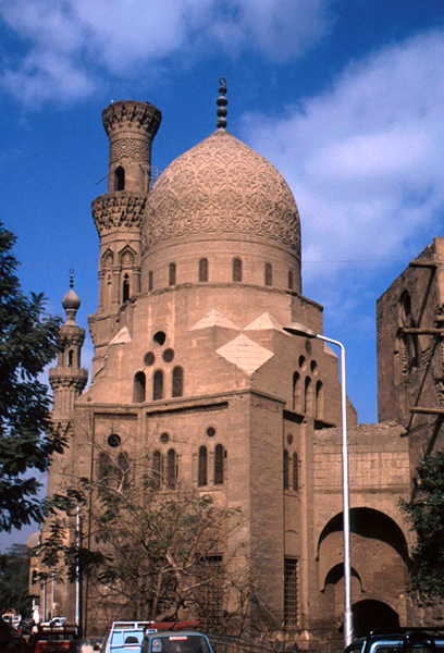 View of the madrasa from the South on al-Darb al-Ahmar Street.