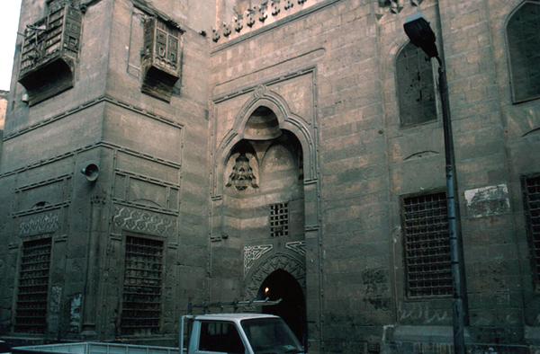 Facade of the Madrasa on al-Darb al-Ahmar Street.