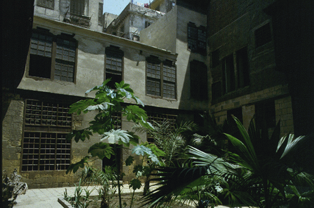View of the courtyard with the main qa'a in the background.