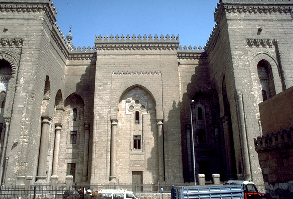 Main or southeastern facade of the Mosque overlooking the Maydan of Salah al-Din.
