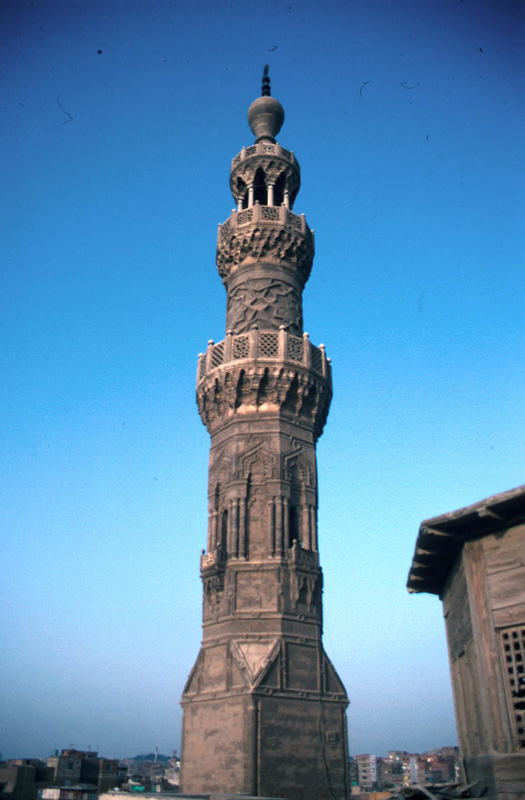 Minaret of the Mosque of Sultan Qaytbay in the Cairo Qarafa.