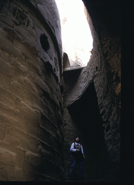 The old minaret, inside the encasement.
