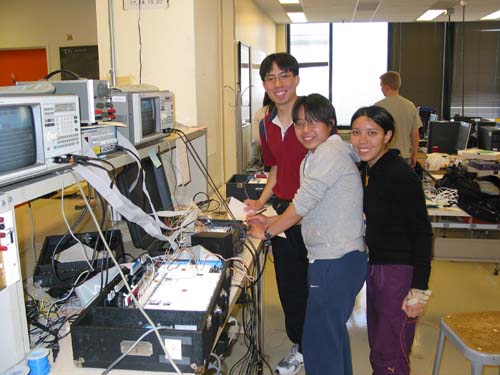 Students working on their MIT Wakeup Call System project.