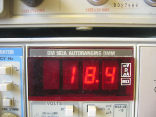 Resistance value (in kilo ohms) when no light strikes the photocell.