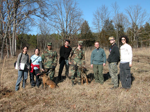  MIT class with demining dogs.
