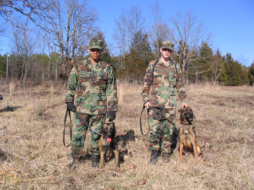  Demining dog handlers.