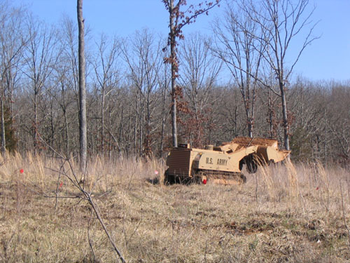 Rear view of the mini flail.