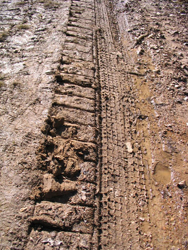 Close up of mini flail tracks.