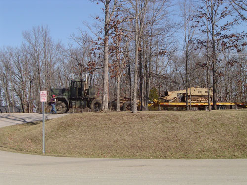 Truck used to transport mini flail.