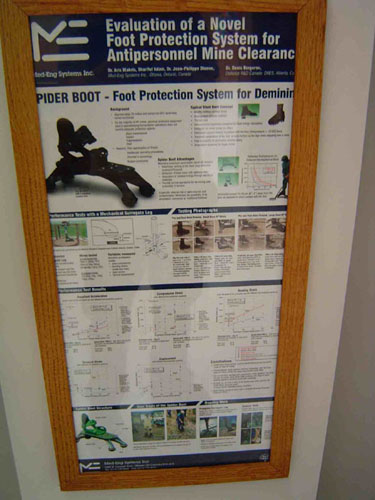 Novel foot protection system evaluation board.