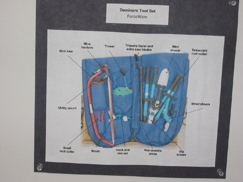 Deminers tool set illustration.