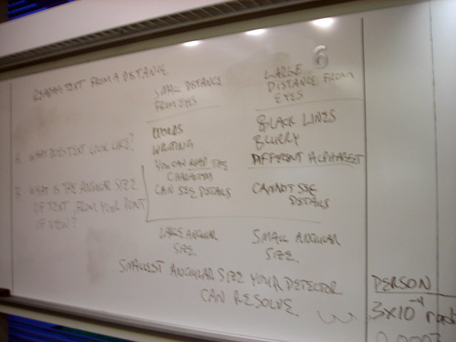 Notes on a whiteboard explain resolutions.