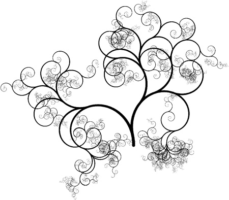 Spiral tree image created using ContextFree program.