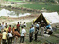 Well drilling at a field site in Bangladesh.